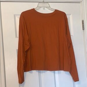 A New Day Orange Long Sleeve Cropped Top